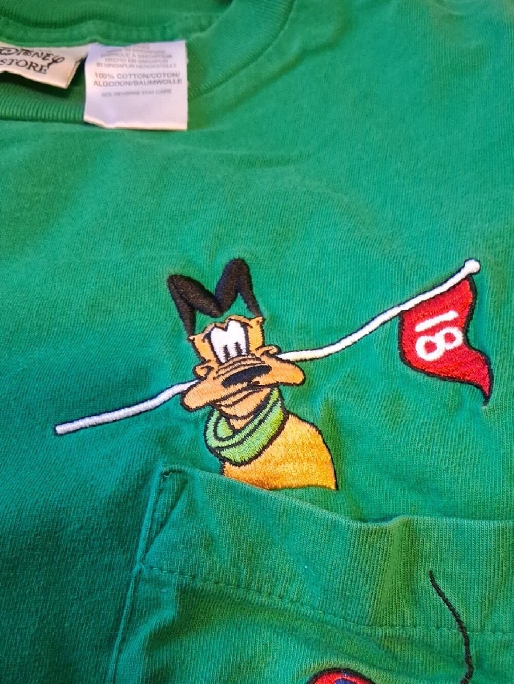 Disney Green Short Sleeve Tee with Goofy Pocket Graphic. -Men L - Picture 4 of 5